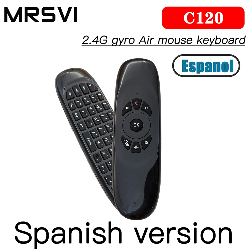 Best quality C120 Mini Wireless Keyboard 2.4ghz Spanish Air Mouse with Touchpad Remote Control Android TV Box