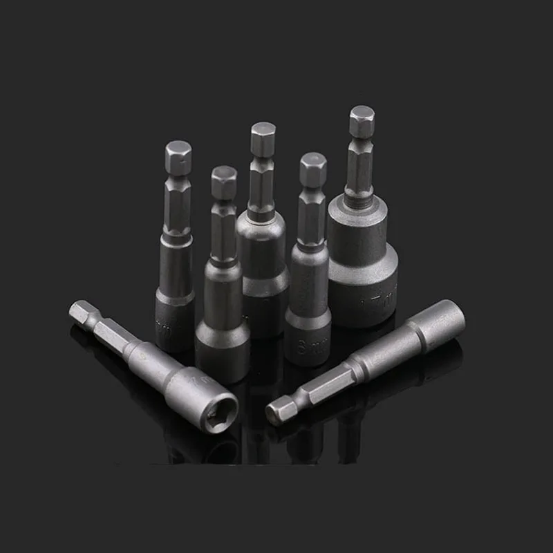 

1PCS Hex Socket Magnetic Bit Driver Nut M6 M7 M8 M9 M10 Impact Drills 1/4 Hex Shank