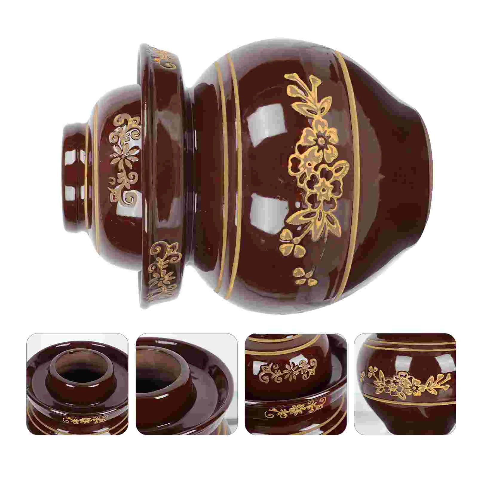 

1PC Terracotta Food Container Leak Proof Pickles Storage Jar for Home Kitchen