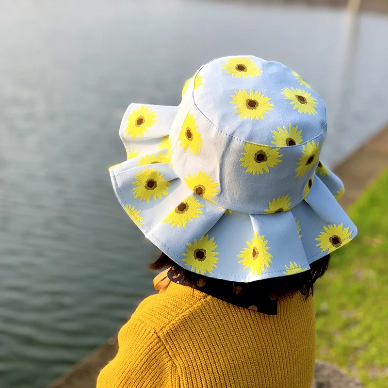 Модные летние шляпы с подсолнухами для мальчиков и девочек Солнцезащитная