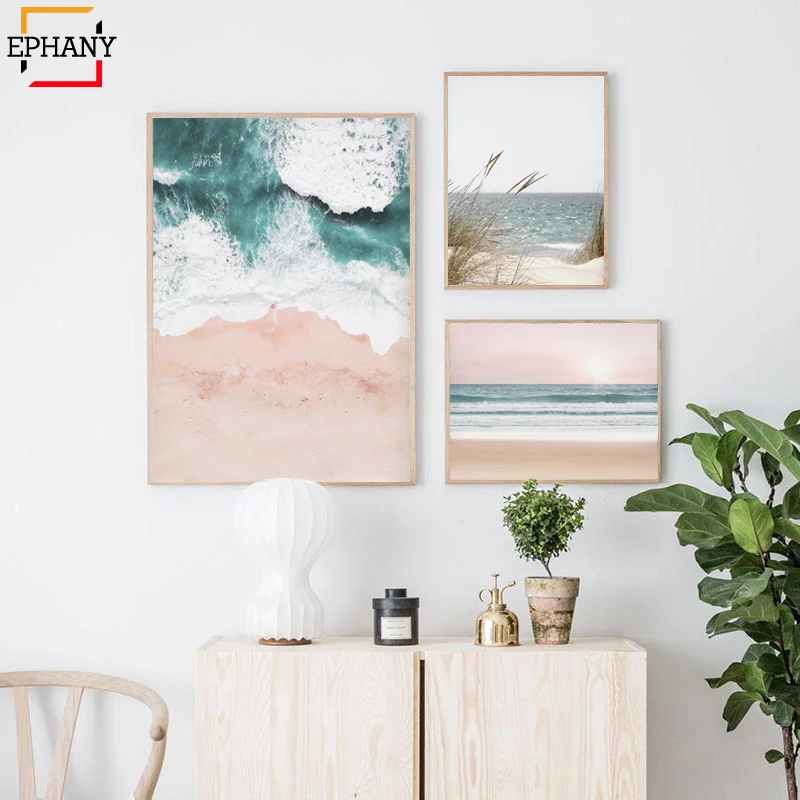 Океанский пейзаж холст Постер в скандинавском стиле пляжный КИТ настенное