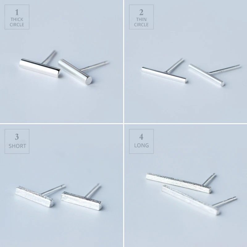 

Modian 925 Sterling Silver 4 Style Simple Sticks Ear Studs for Women Gift Fashion Geometric Stud Earring Fine Jewelry Brincos