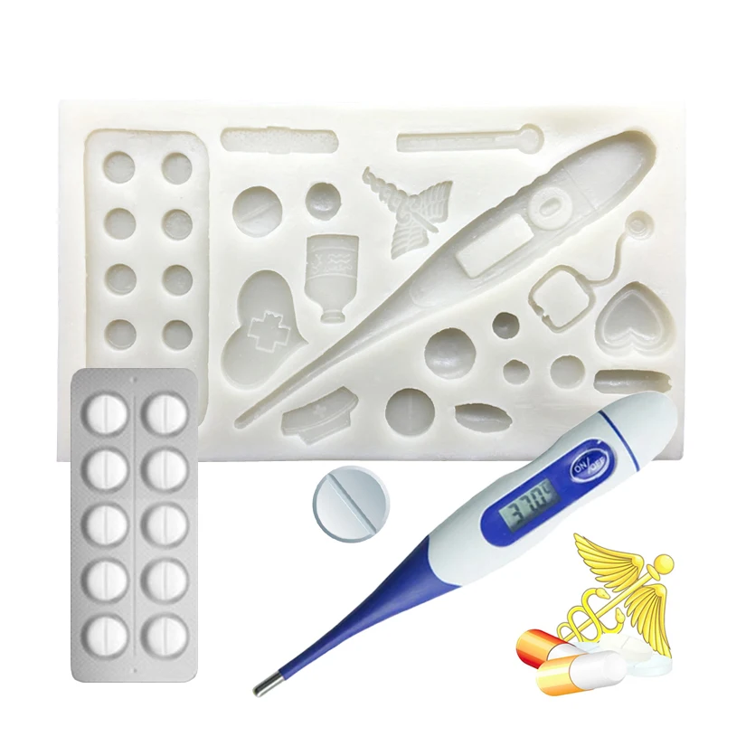 Термометр стетоскоп медицинские принадлежности силиконовая форма сахарный