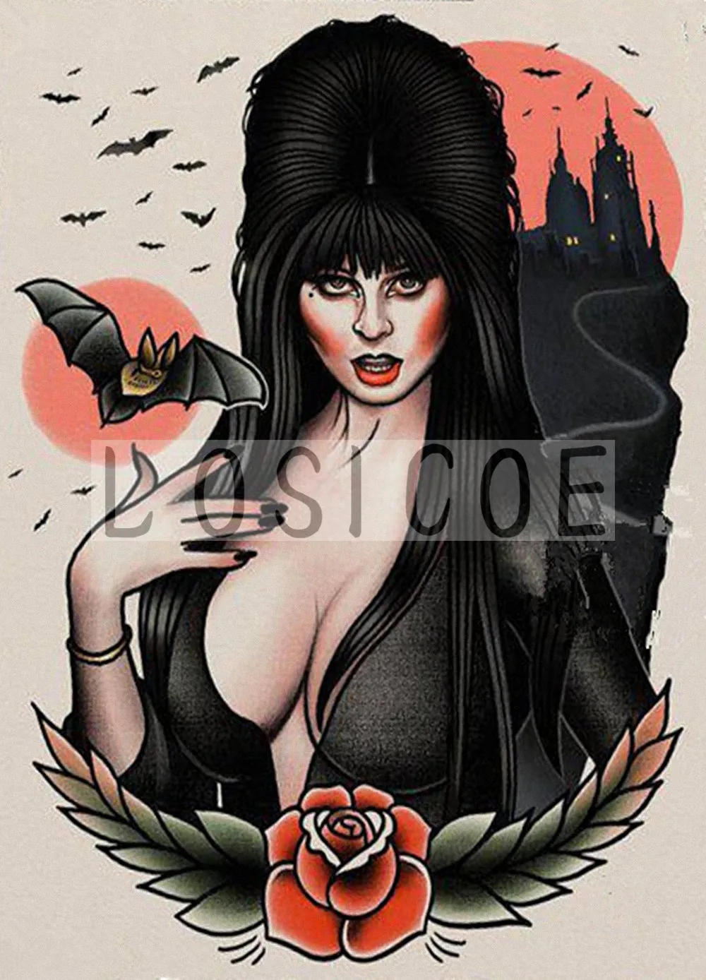 Креативный рисунок татуировки плакат в стиле ретро из крафт бумаги настенная