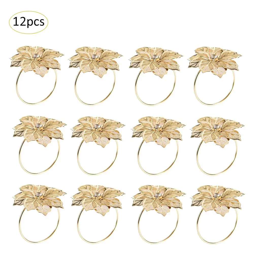 12PCS E 12 шт. кольца для салфеток для свадьбы Алмазный держатель для салфеток чашка цветочный орнамент вечерние декор для банкетного стола аксессуары салфетка пряжка - Цвет: 12PCS E