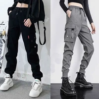 black gray cargo pants womens streetweear fashion big pockets joggers sweatpants baggy tactical trousers high quality wide leg