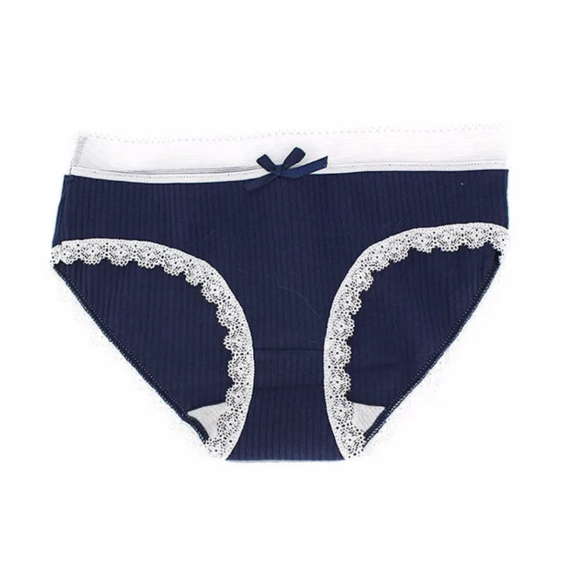

girls' underwear lace women's sexy stripe elastic breathable cotton block traceless antibacterial Underpants
