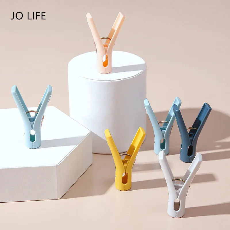 

JO LIFE 10PCS/20PCS Plastic Clothes Pegs Wall Hangers Clothespins Candy Color Food Sealing Clips Socks Underwear Drying Rack