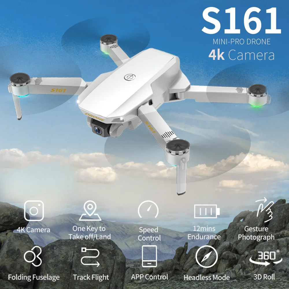 Дрон CSJ S161 Mini Pro камера 4K функция удержания высоты фото видео отслеживание полета |