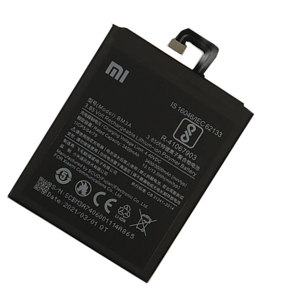 2021 years Original Phone Battery BM3A For Xiaomi Mi Note 3 Replacement 3300mAh High Capacity Batteries Free Tools | Мобильные