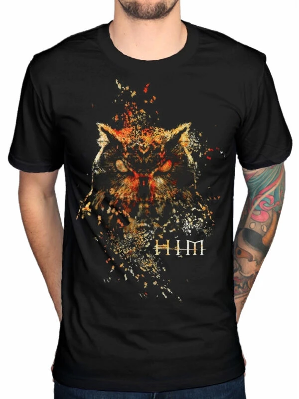Официальный HIM Сова цветная футболка любовь металлические слезы на ленте Dark Life