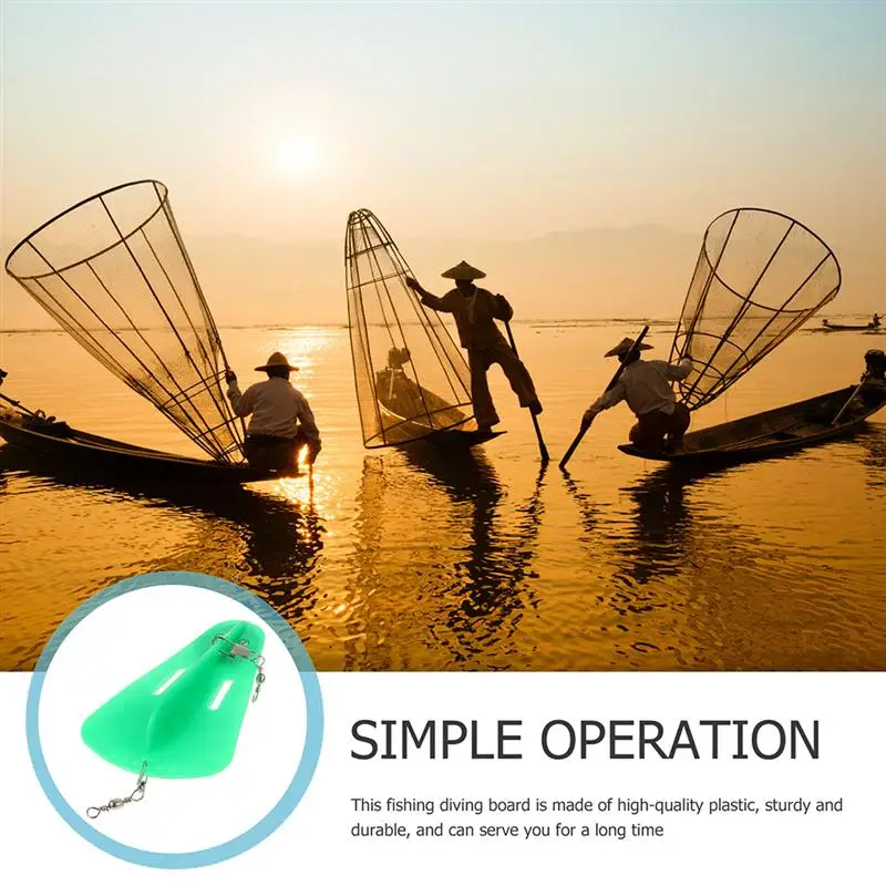 2Pcs Useful Diving Boards Plastic Outdoor Fishing Supplies (Green) | Спорт и развлечения
