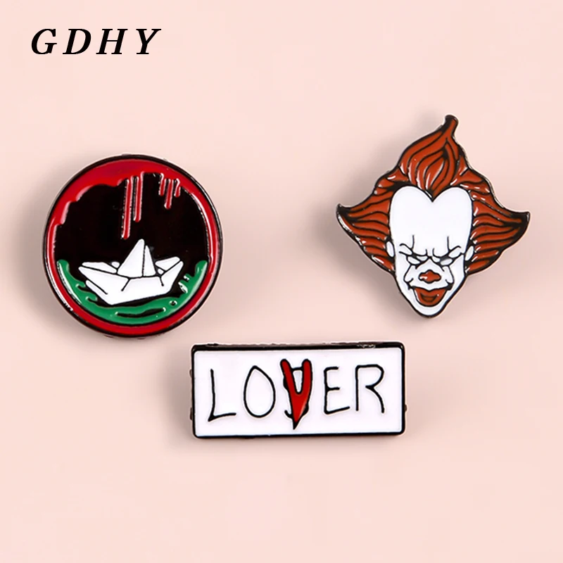Брошь с эмалью GDHY любитель Джокера круглая брошь изображением персонажа из