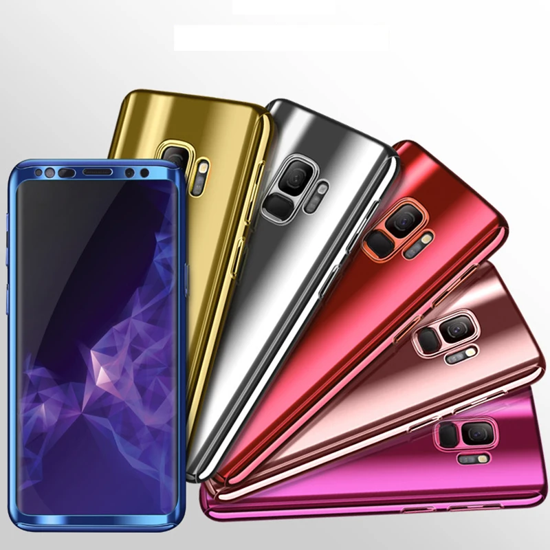 360° Plating Phone Case Slim Mirror Full Cover For Samsung Galaxy S8 S9 Plus S7Edge Gifted cured mobile phone film for Note 8 /9 |