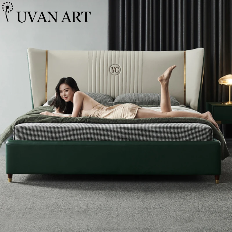 Кровать современная и простая 2 метра большая кровать креативная чистая красная