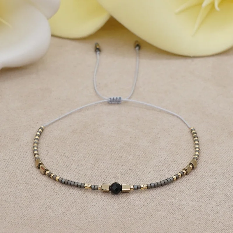 

Ethnic Bracelet South American Ethnic Miyuki Beads Pulseras Hand-woven Natural Stone Beaded Lovers Bracelet for Women Jewelry