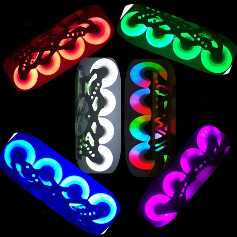 1Pcs 76mm Led Bright Flash Skate Wheels PU Inline Roller Skates Rodas For Wave Board Caster Board Street Surf