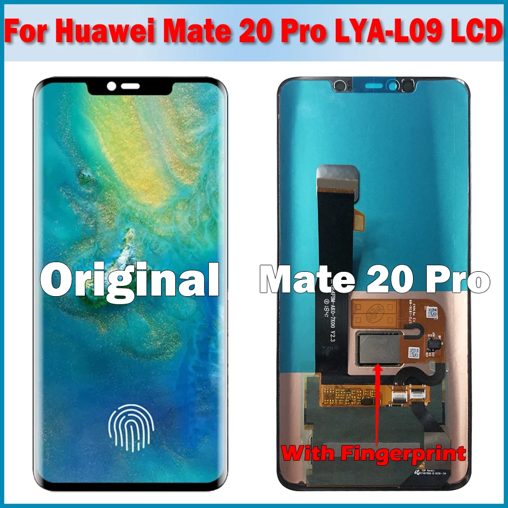 Оригинальный дисплей 6 39 дюйма с рамкой для замены отпечатков пальцев Huawei Mate 20 Pro