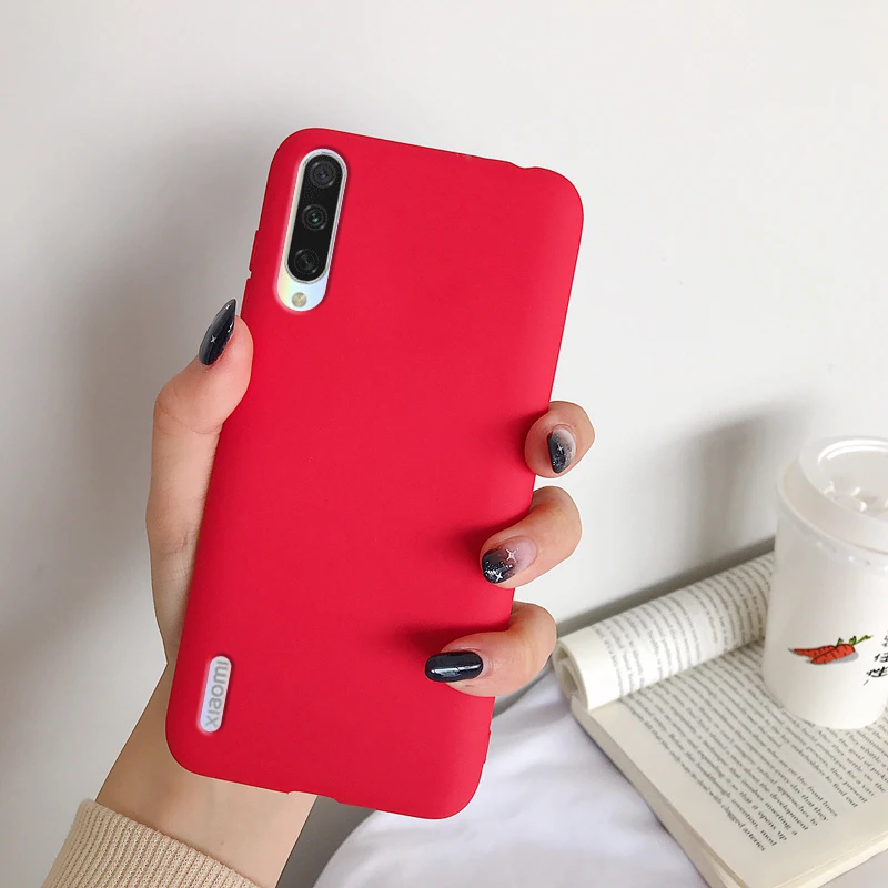 Красный Твердые Цвет силиконовый чехол для Xiaomi Mi 9 SE 9T Pro A1 A2 Lite A3 CC9e RedMi Note 8 7 Pro K20 6 6A 8A 8 карамельный мягкий чехол для телефона - Цвет: Красный