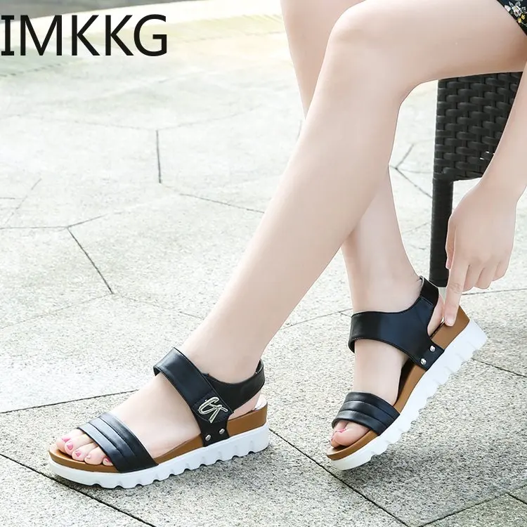 Женские сандалии размера плюс 42 пляжные женские сандали гладиаторы на толстой