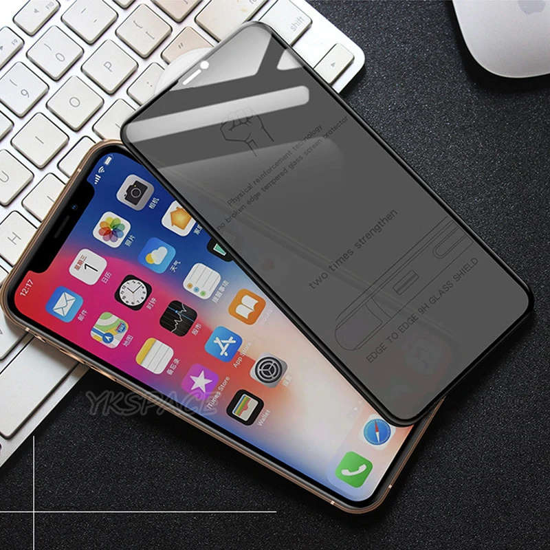 

15D Curved edge to edge Full Cover Privacy Screen Protector For iPhone X XR XS 11 Pro Max Anti Spy Glare Peep 3D Tempered Glass