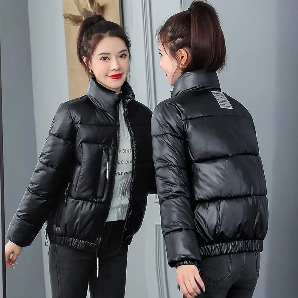 PinkyIsBlack Autumn Winter Jacket For Women 2021 Fashion Stand Collar Coat Female Jackets Winter Lady Short Parkas Warm Outwear