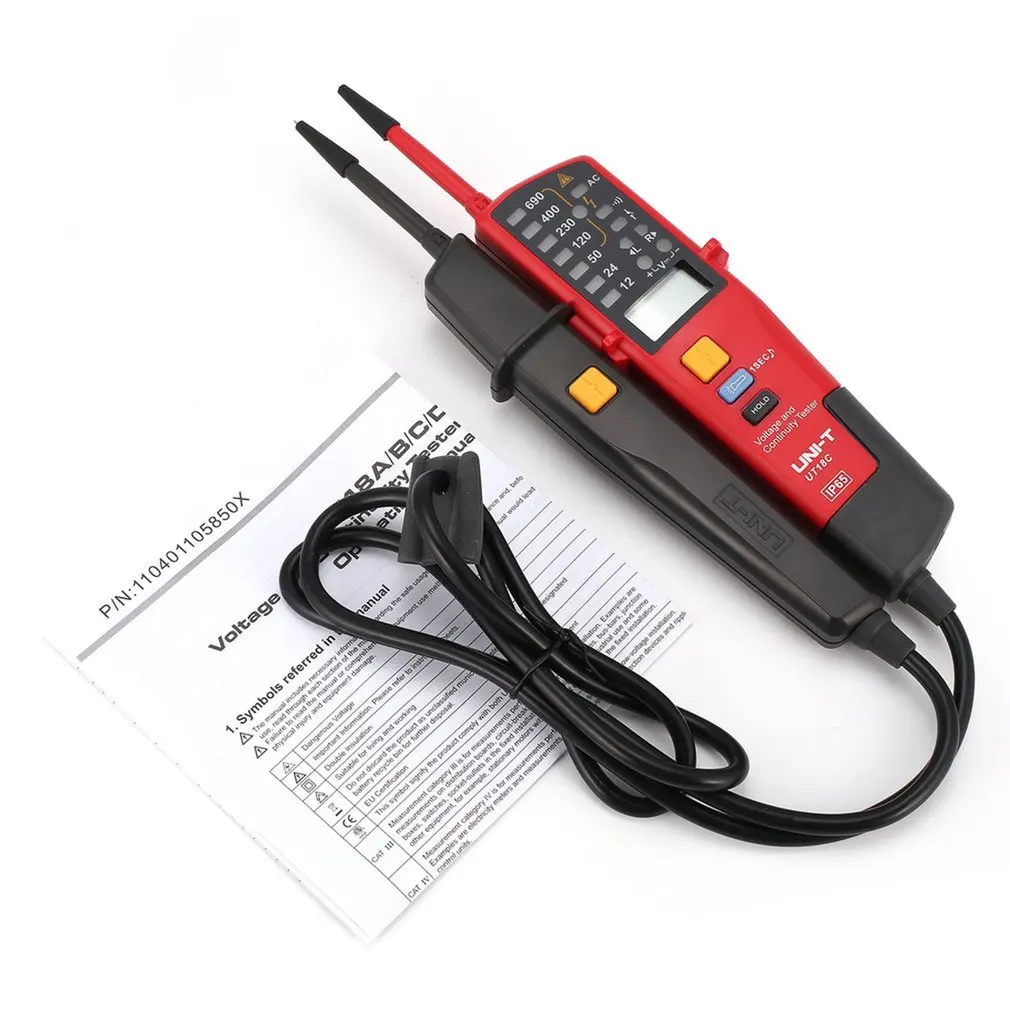 

UNI-T Digital Voltmeter UT18C AC DC Voltage Continunity Tester 690V LCD Display 3 Phase Sequence RCD Electrical Tester