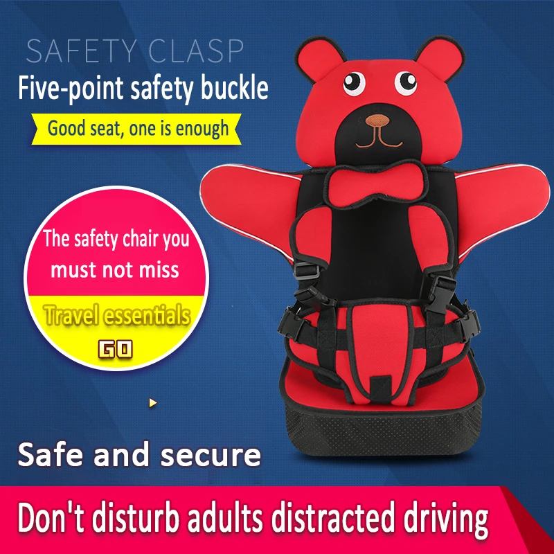 PaPa Bear-silla de seguridad sencilla para ni&ntilde;os, silla elevada y gruesa, Correa port&aacute;til respetuosa con el medio ambiente, 0-12 a&ntilde;os-0