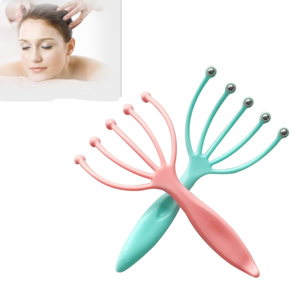 1 шт. расслабляющий массажер для головы с пятью пальцами волос спа Снятие