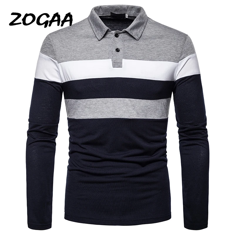 

ZOGAA 2021 New Men's Polo Shirt 2020 Summer Short Sleeve Cotton Button Stripe Men's High Quality Casual Polo Shirt Golf