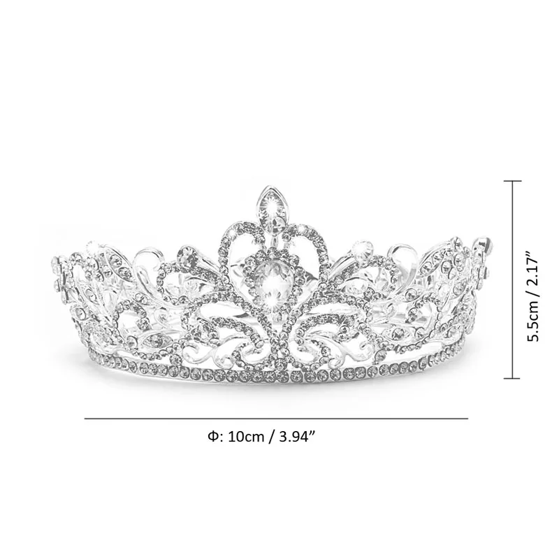 

Wedding Bridal Pageant King Crown Tiara Rhinestone Diamante Headpiece Jewelry 652B