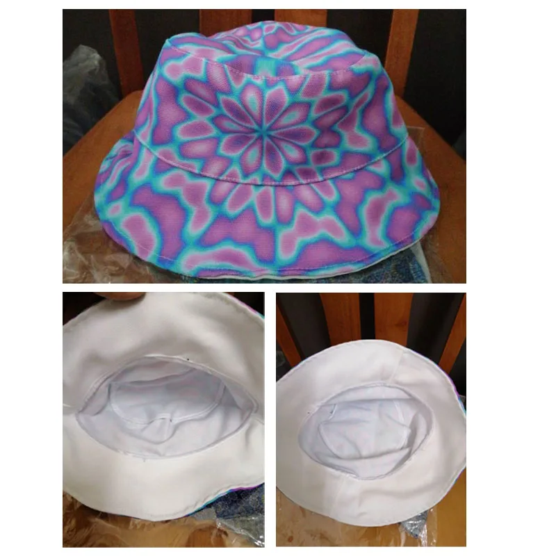 

New spot supply adult and kids kaleidoscope fisherman hat for students basin cap for couple sun visor in summe