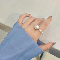 sweet jewelry simulated pearl rings fashion korean temperament metal alloy finger ring for women accessories jewelry gifts
