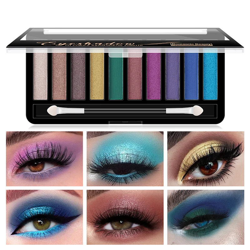

10-color Eyeshadow Palette, Pearly Glitter Matte Eye Makeup Earth Color Modification Waterproof and Not Easy To Smudge Cosmetics