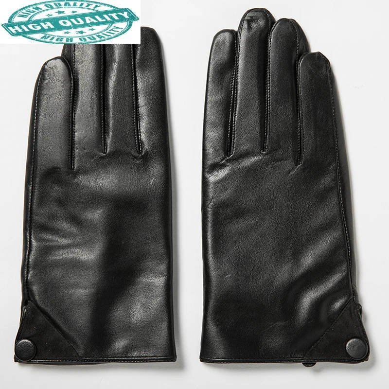 

Men New Genuine Goatskin Leather Winter and Autumn Touch Screen Warm Gloves High-end Driving Luvas De Frio SQQ312