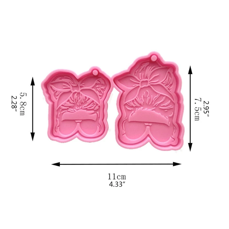 

Shiny Glossy Sunglasses Girl Keychain Silicone Epoxy Resin Mold DIY Keychain Pendant Jewelry for Valentine Gift Craft