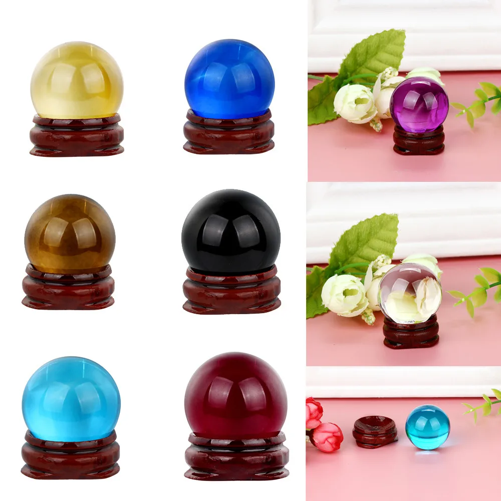 

Hot sell New 30mm Natural Quartz Magic Crystal Ball Healing Ball Sphere And Stand Travel Take Pictures Decorative Balls