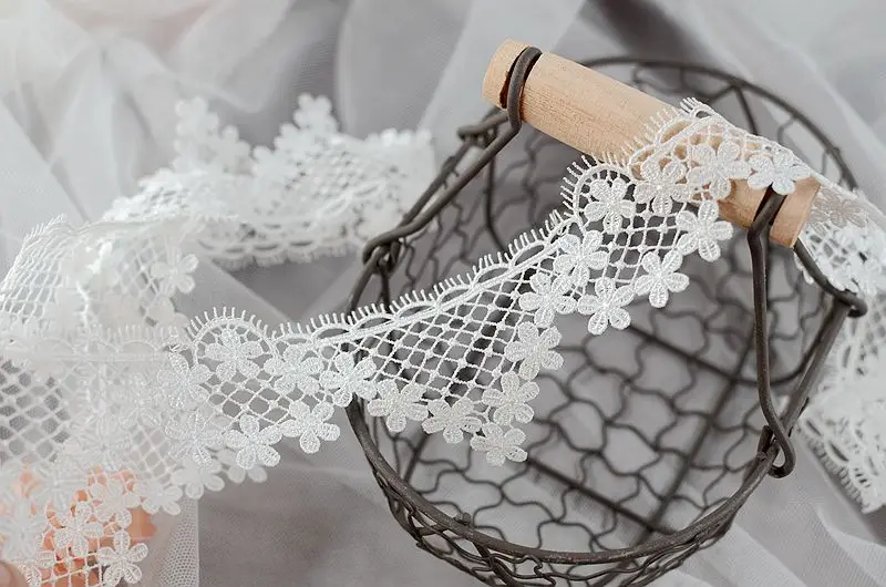 1 м изысканные шелковые ресницы цвета слоновой кости из полиэстера кружевные