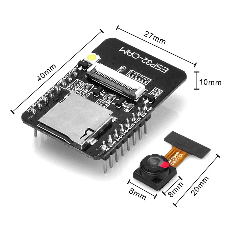 

ESP32-CAM-MB WIFI Bluetooth Development Board OV2640 Camera Module MICRO-USB Interface CH340G USB to Serial Port