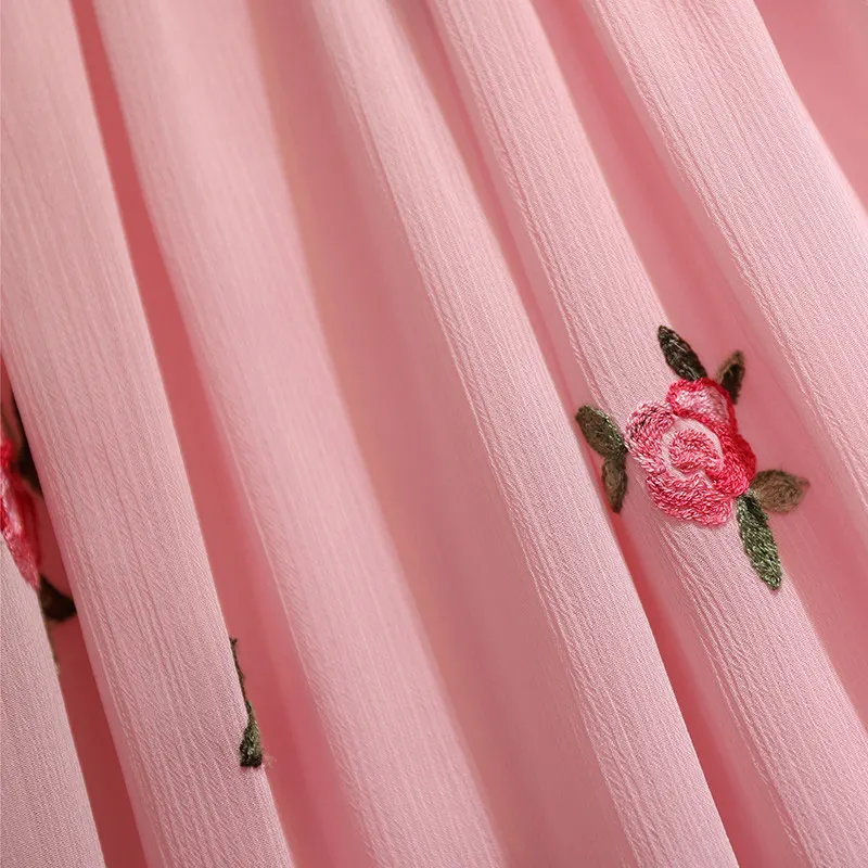 Женское платье с оборками и рукавами-фонариками MUMUZI приталенное шифоновое