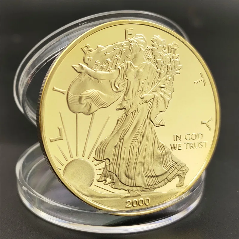 

United Statue of Liberty Collectibles America Coins 1oz Gold Plated Challenge Coin New Year Gift Fine Collection 2000-2021