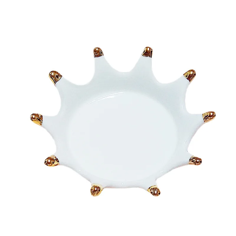 Лоток для хранения ювелирных изделий 040 Золотая Керамическая маленькая тарелка