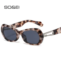 soei retro small oval metal hanging buckle sunglasses women fashion brand designer gradient shades uv400 punk men sun glasses