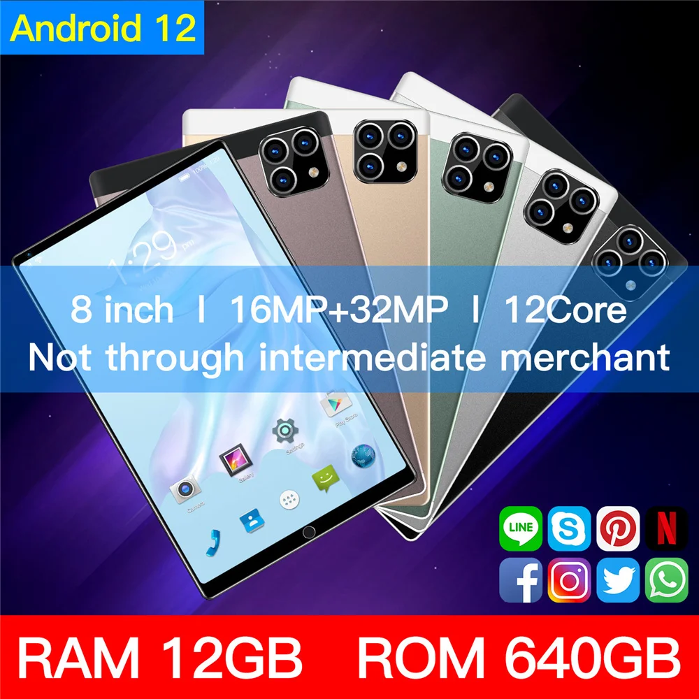 2021 8 Inch Eight-Core 8GB+128GB Arge Android 9.0 Wifi Tablet PC Dual SIM Camera Bluetooth 4G Call Phone Game Smart | Компьютеры и
