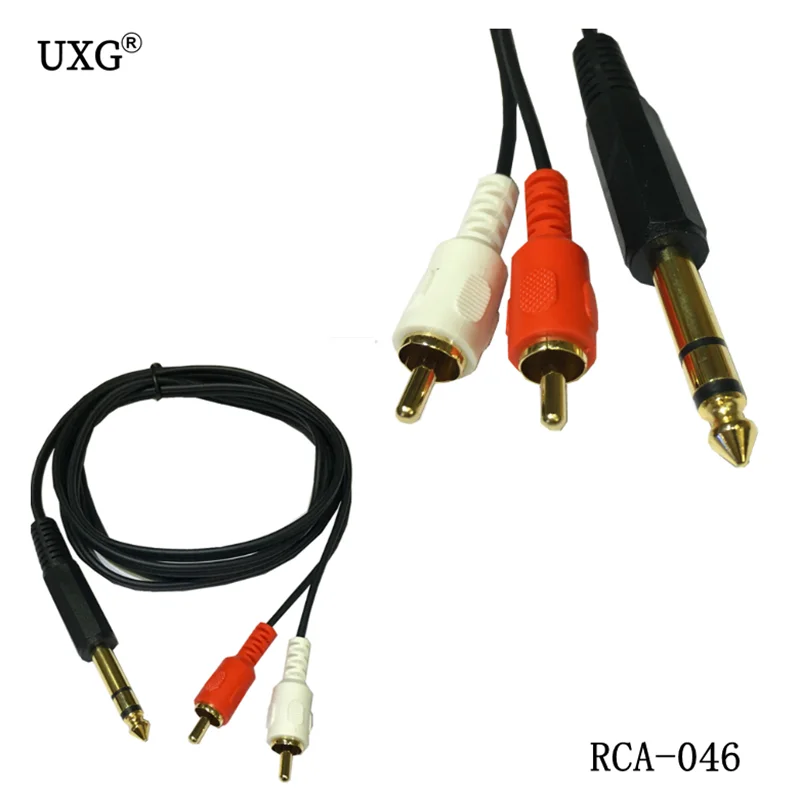 Аудиокабель угловой стерео 6 35 мм 1/4 дюйма от TRS до Dual RCA гнездовой усилитель