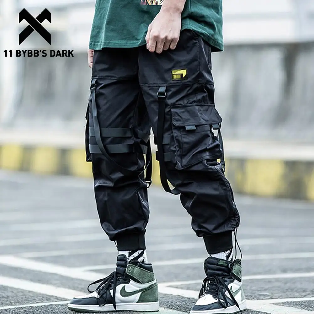 11 BYBB'S темно мульти карман в стиле хип хоп штаны шаровары Штаны Для мужчин с
