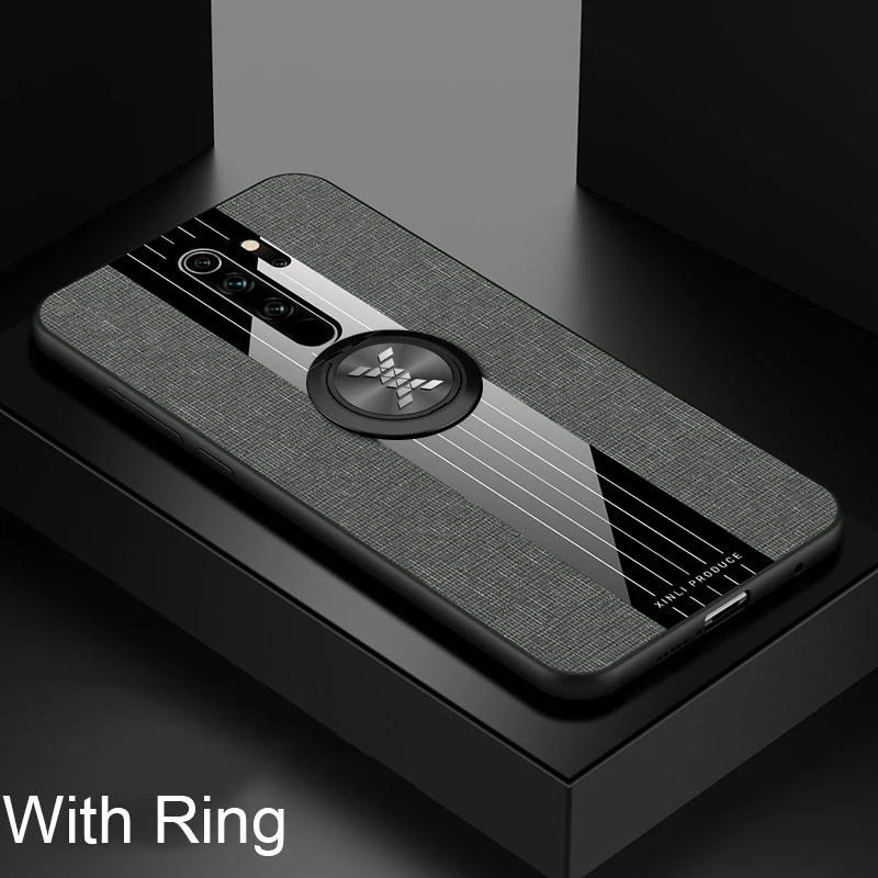 Gray With Ring For Xiaomi Redmi Note 8 Pro Case Matte Cover For Xiomi Xiaomi Redmi Note 8 Note8 Shockproof Phone Case Magnetic Ring Holder - Цвет: Gray With Ring