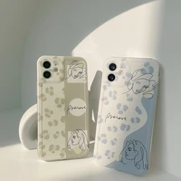 retro sweet girls profile line leopard art phone case for iphone 13 11 12 pro max xs max xr 7 8 plus 7plus case cute soft cover