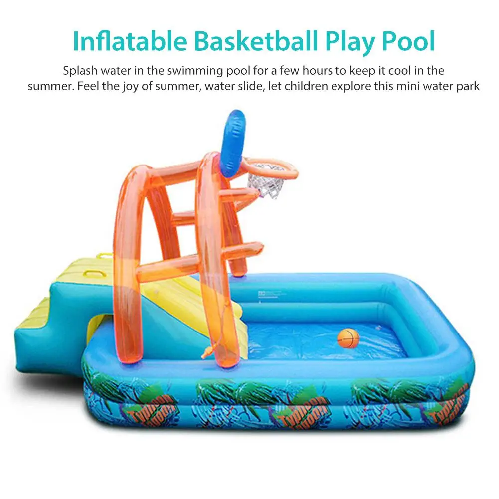 Летние надувные игры на открытом воздухе аквапарк баскетбольный бассейн с