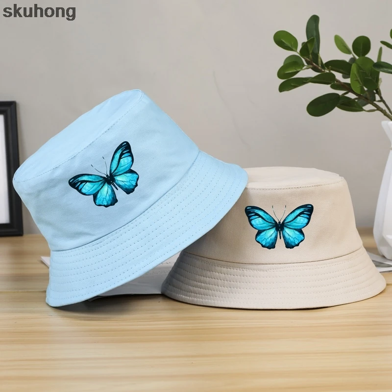 

Панама унисекс, с принтом синей бабочки, складная, для рыбалки